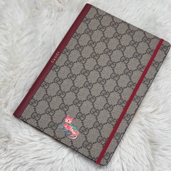 Gucci GG Supreme Monogram Pattern Red Cat Notebook